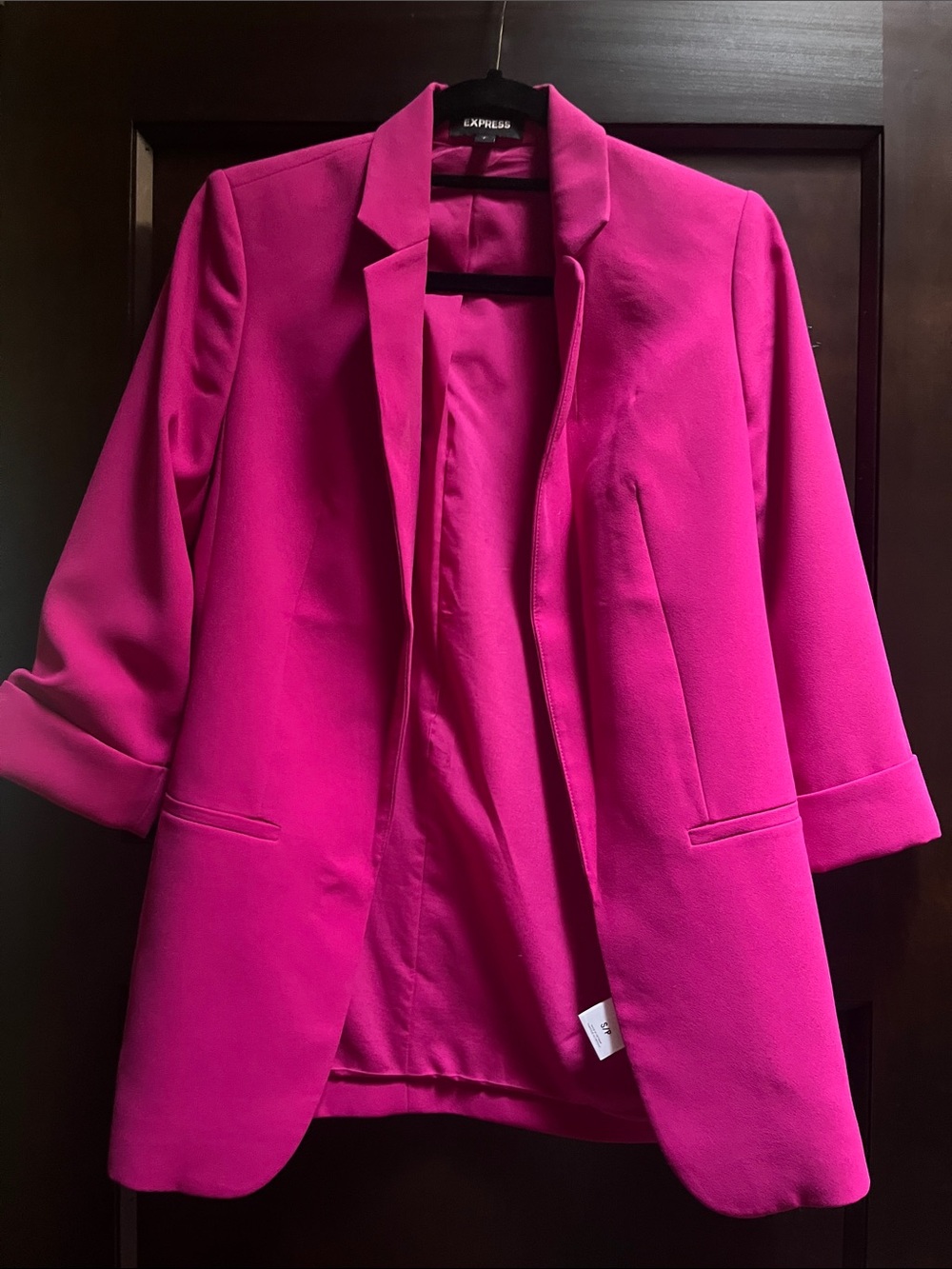 Express Women's Hot Pink Open-Front Blazer